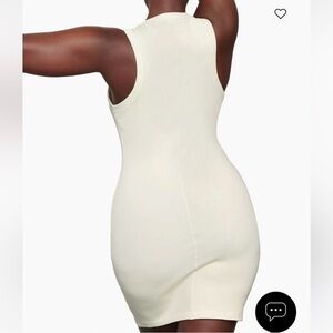 SKIMS Cream Bodycon Dress Crew Neck Sleeveless